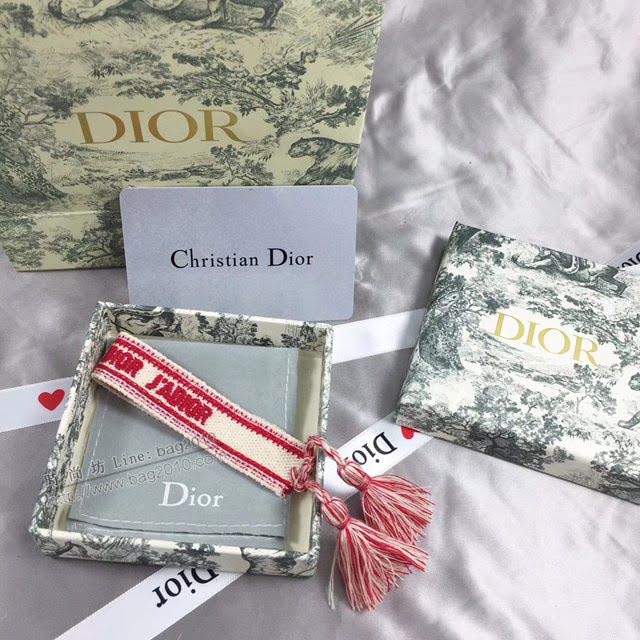 Dior飾品 迪奧經典熱銷款刺繡針織手環 迪奧DIOR編織伸縮流蘇手繩  zgd1226